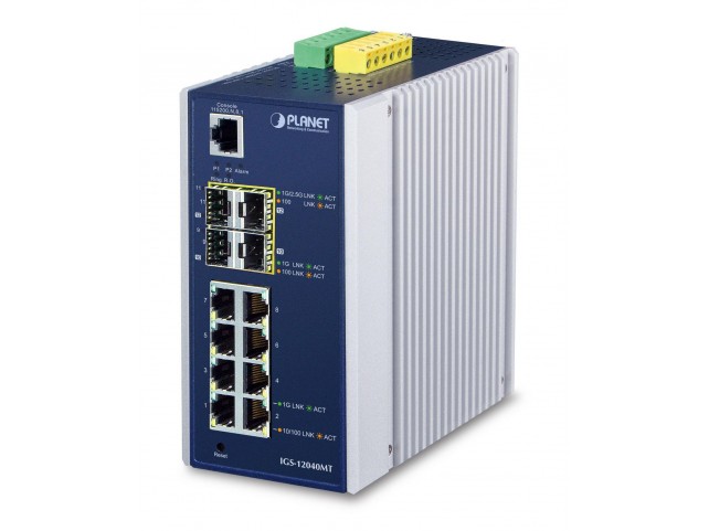 Planet IP30 Industrial 8* 1000TP  4 100/1000F SFP Full Managed