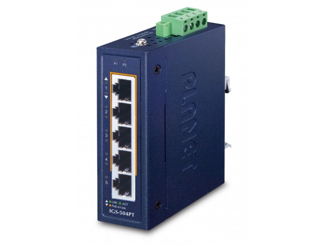Planet IP30 Compact size 4-Port  10/100/1000T 802.3at PoE +
