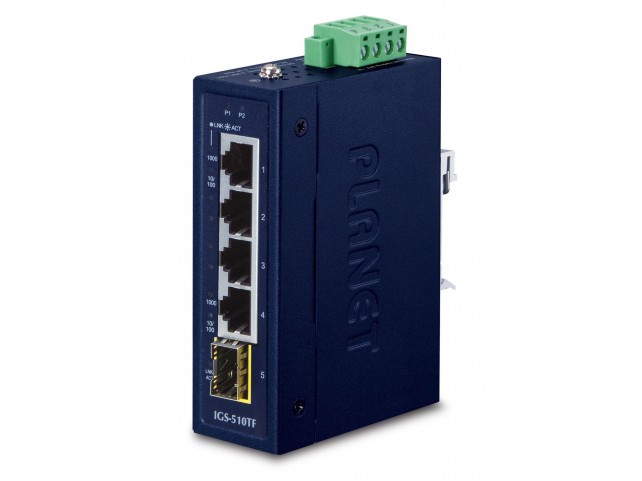 Planet IP30 Compact size 4-Port  10/100/1000T + 1P 100/1000X