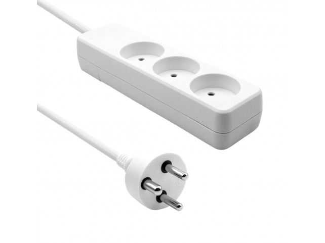 ProXtend Danish Power Strip 3-way 4M  White