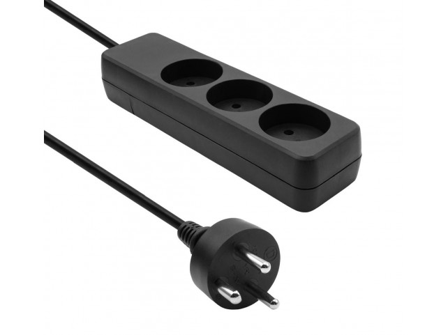 ProXtend Danish Power Strip 3-way 7M  Black