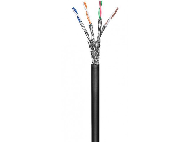 MicroConnect S/FTP CAT6 Outdoor 100m Black  Stranded AWG 27 CCA, Jacket PE