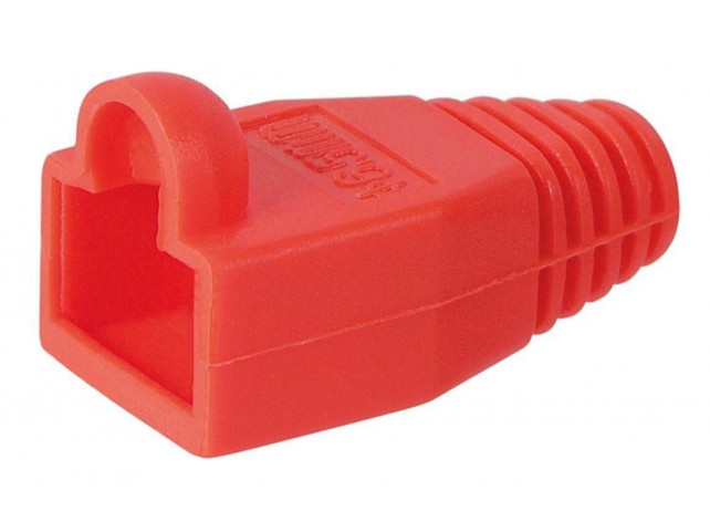 MicroConnect Boots RJ45 Red, 50pcs  Cable lead in 6.40mm