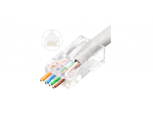 MicroConnect Modular EZ Plug RJ45 8P8C CAT6  Unshielded, 50pcs in one bag