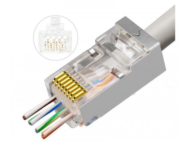 MicroConnect Modular EZ Plug RJ45 CAT6a  50pcs. FTP Shielded 50pcs in