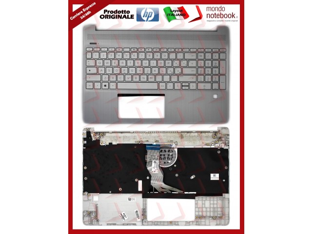Tastiera con Top Case HP 15-DY 15-EF 15S-EQ (Natural Silver) Layout Italiano - Con FingerPrint
