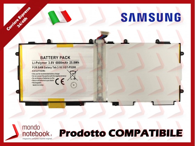 Batteria Compatibile Alta Qualità Samsung Galaxy Tab 3 GT-P5210 GT-P5220 GT-P5200