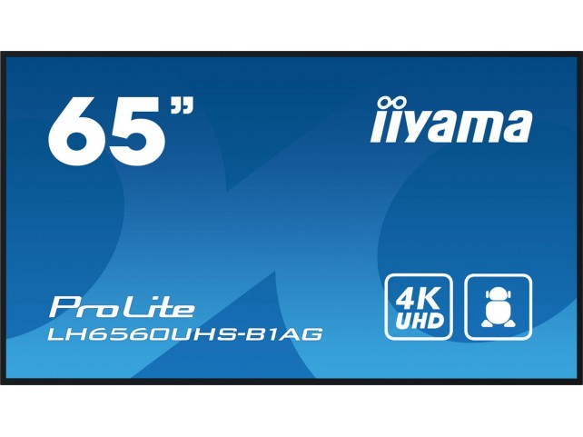 iiyama 65" 3840x2160, UHD VA panel,  Haze 25% 500cd/mý, Landscape