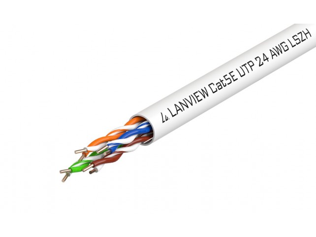 Lanview Cat5e U-UTP Network Cable  4x2xAWG24 LSZH white 305m