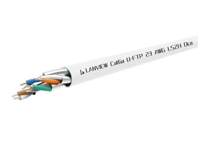 Lanview Cat6a U-FTP 4x2xAWG23 LSZH  white 305m, Dca