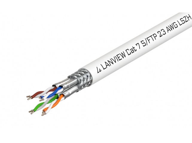 Lanview Cat7 S-FTP Network Cable  4x2xAWG23 LSZH white 600MHZ