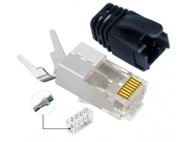 Lanview RJ45 STP plug Cat6A/Cat7 for  AWG22-24 Easy-Connect 25 sets