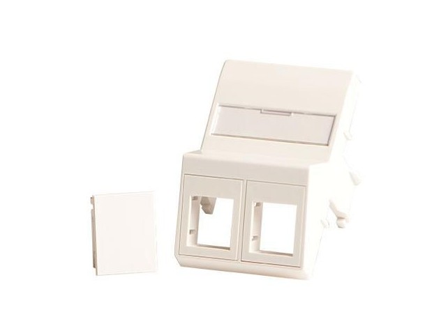Lanview Wall plate, angled, 2 x  keystone for 50x75 mm