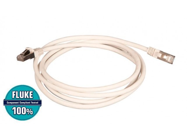 Lanview Cat6A S/FTP network cable,  White, LSZH 1M