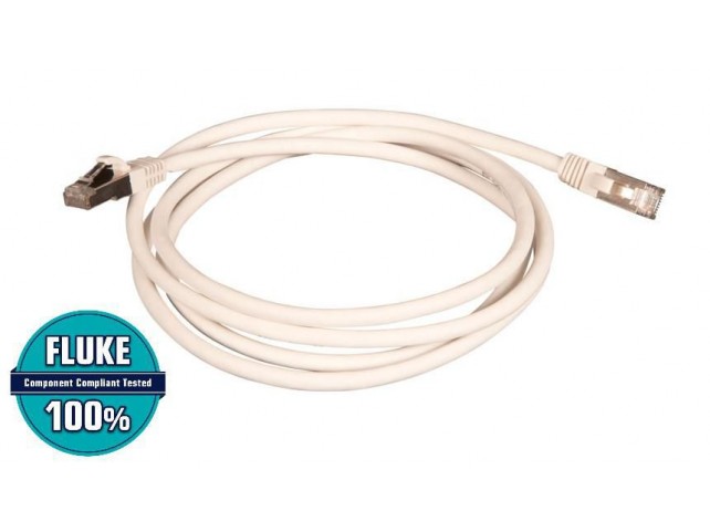 Lanview Cat6A S/FTP network cable,  White, LSZH 2M