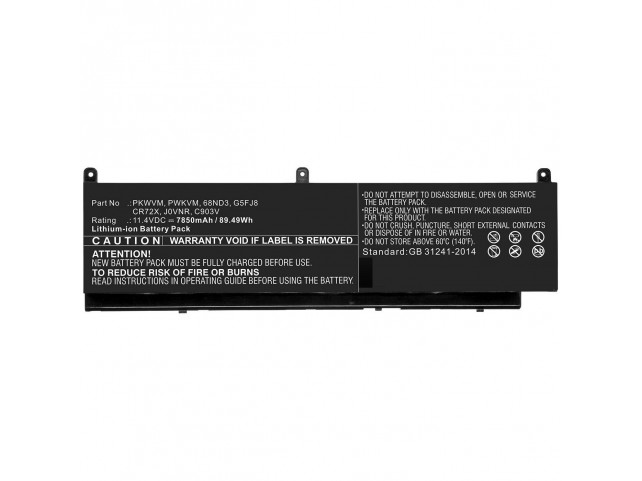 Laptop Battery for Dell  89.49Wh Li-ion 11.4V 7850mAh