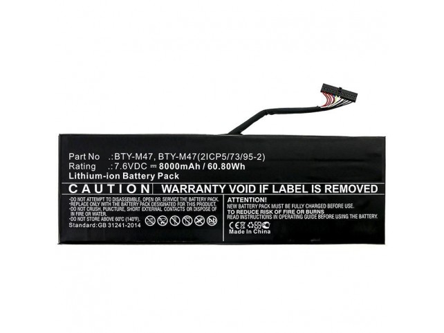 CoreParts Laptop Battery for MSI  61WH Li-ion 7.6V 8Ah GS40,