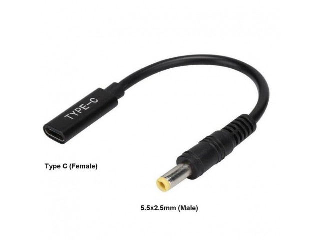 CoreParts Conversion Cable  Convert USB-C to 5.5*2.5mm