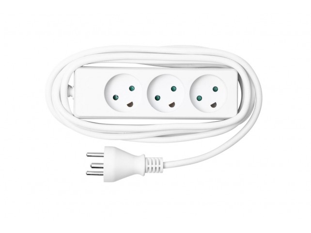 MicroConnect Power strip 3 outlets 5m White  With child protection