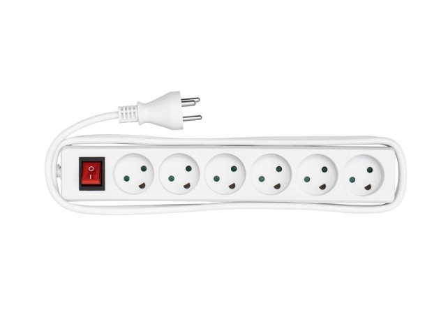 MicroConnect Power strip 6 outlets 3m White  With ON/OF switch and child