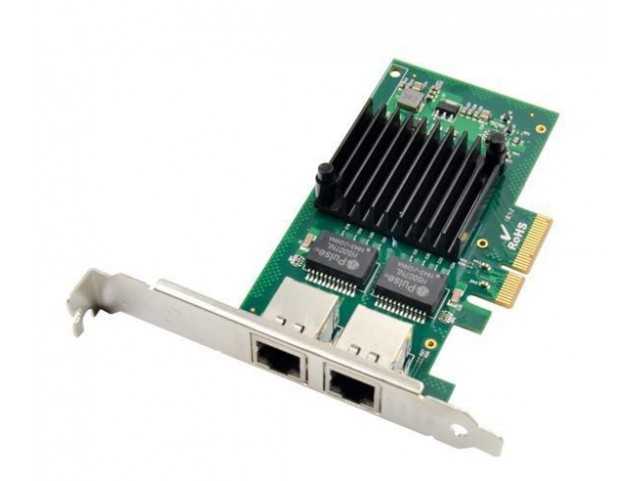 MicroConnect 2 port RJ45 network card, PCIe  Main chip : Intel I350 Intel