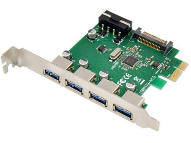 MicroConnect 4 port USB 3.0 PCIe card  Main chip : VL805 4 external