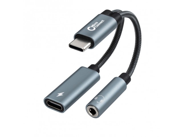 MicroConnect USB-C to USB-C PD and Audio,  Silver 13cm