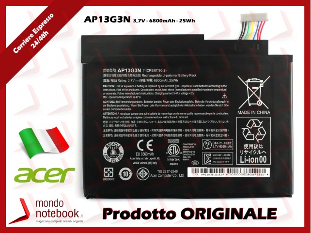 Batteria Originale ACER Tablet Iconia W3-810 W3-810P AP13G3N