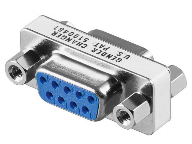 MicroConnect RS232 Mini Gender changer DB9  F/F DB9 Female to Female