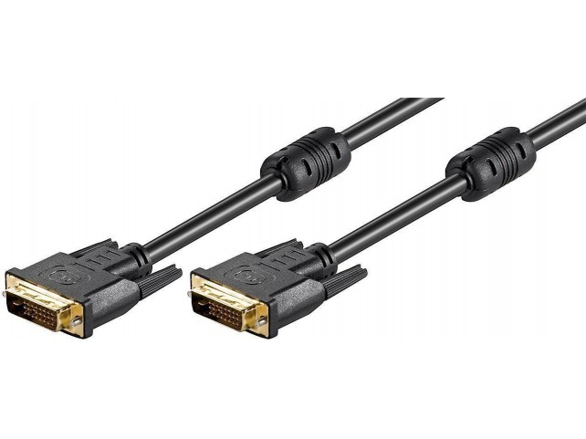 MicroConnect DVI-D 24+1-pin w. Ferrit, M-M  Full HD 1080p, Dual Link, 2m