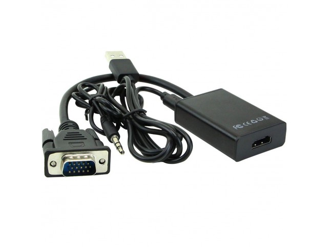 MicroConnect VGA + Audio to HDMI converter  With USB power and Audio.