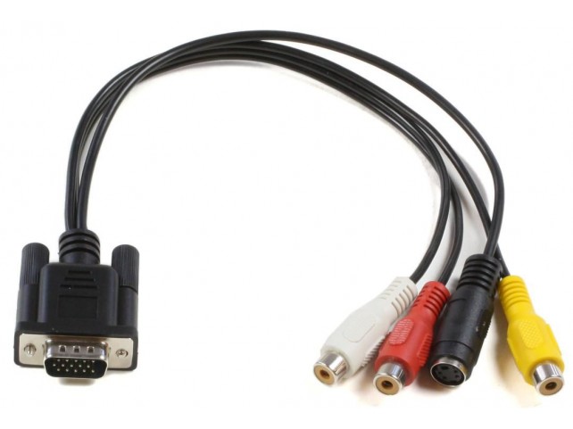 MicroConnect VGA to S-video 3x RCA 0,3m.  MONGGSV, 0.3 m, VGA (D-Sub),