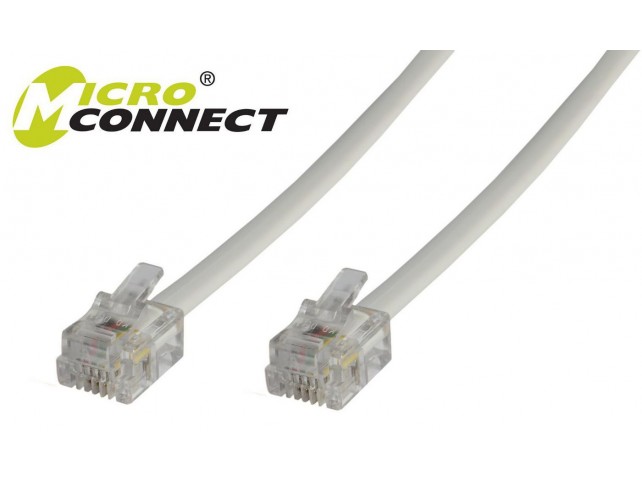 MicroConnect Modular Straight RJ12 6C/6P 2m  White