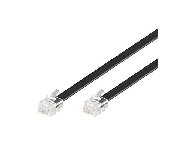 MicroConnect Modular Straight RJ12 6C/6P 2m  Flat cable, Black