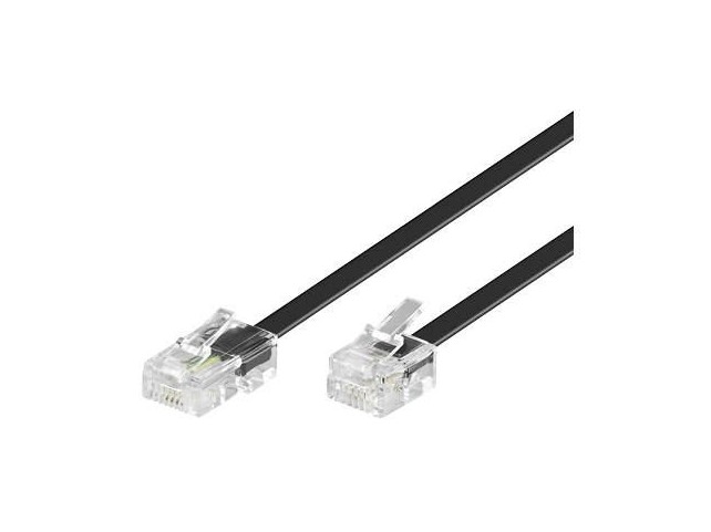 MicroConnect RJ11-RJ45 1M M/M Black  6P/4C-8P/4C