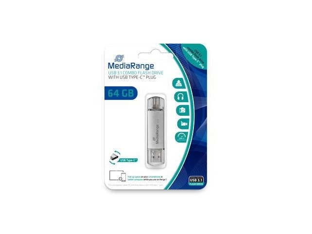 MediaRange USB-Stick 64 GB USB 3.1 combo  mit USB