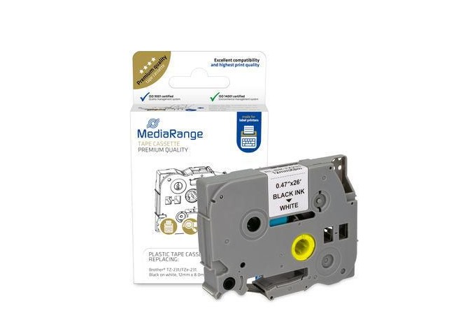 MediaRange Plastic Tape Cassette, For  Label Printers Using Brother