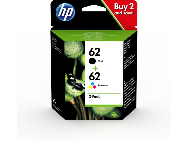 HP Ink 62 C/M/Y/K  Standard capacity, 2-pack
