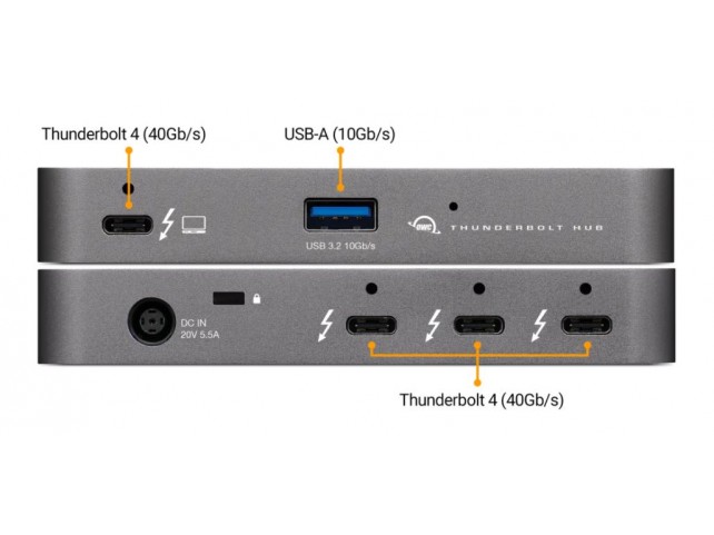 OWC Thunderbolt Hub - 3 x TB4  ports OWCTB4HUB5P, Wired,