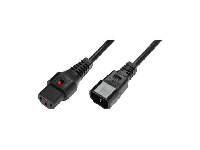 MicroConnect Extension cord with IEC LOCK  C13-C14, 4m