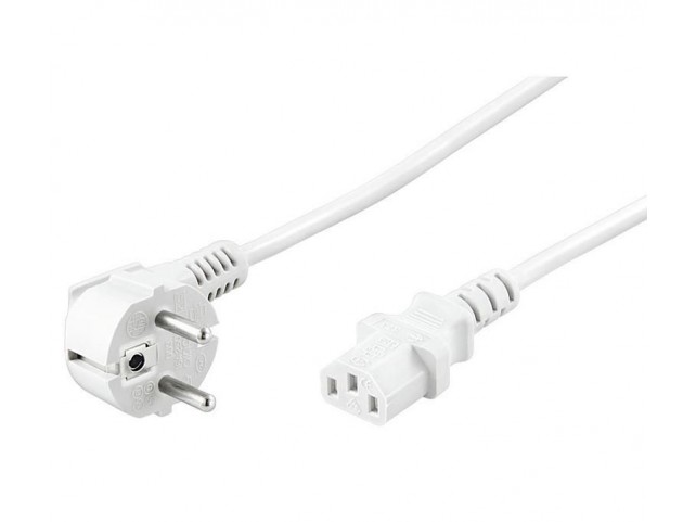 MicroConnect Power Cord 5m White IEC320  Angled Connector Schuko