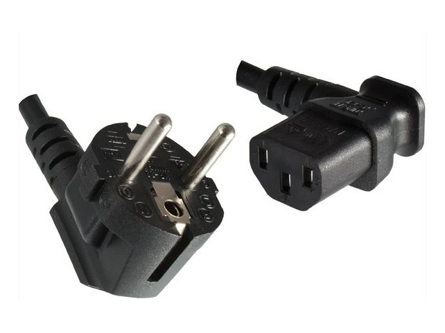 MicroConnect Power Cord CEE 7/7 - C13 1.8m  Angled Schuko/Angled C13 Black