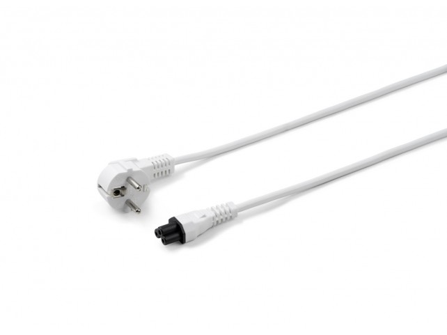 MicroConnect Power Cord CEE 7/7 - C5 1.8m  Angled Schuko to C5, White