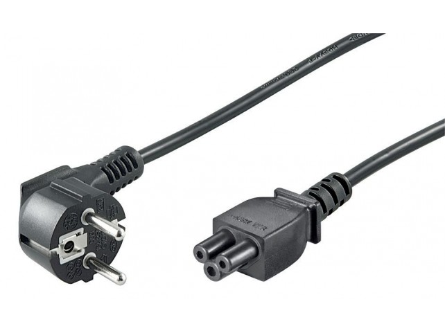 MicroConnect Power Cord CEE 7/7 - C5 5m  Angled Schuko, Black,