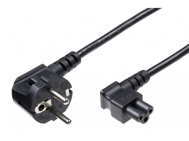 MicroConnect Power Cord CEE 7/7 - C5 5m  Angled CEE7 and C5, Black,