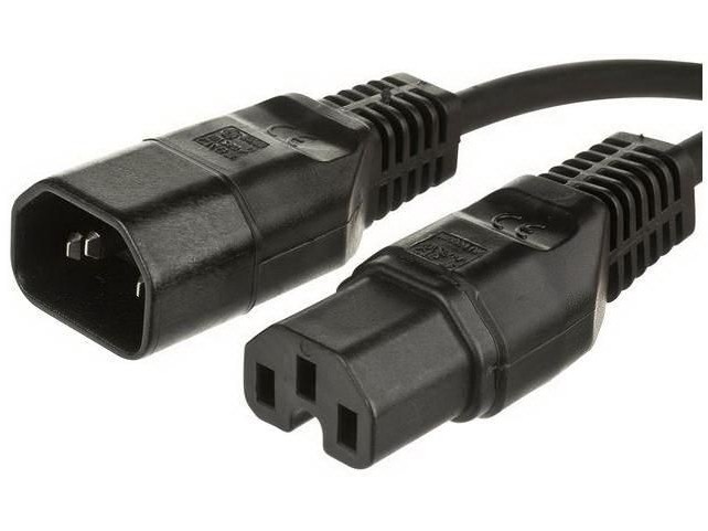 MicroConnect Jumper Cable C14 - C15 1m  Black, MAX. current: 10A