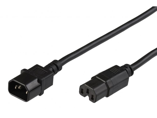 MicroConnect Jumper Cable C14 - C15 2m  Black, MAX. current: 10A