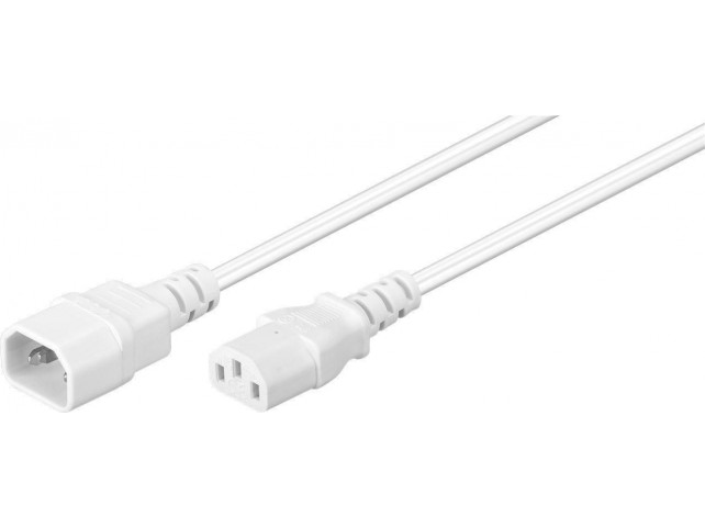 MicroConnect Power Cord C13-C14 0.5m White  Extension Cable,10A/250V