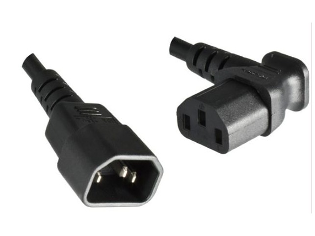 MicroConnect Power Cord 1.8m Extension  C13-C14, Angled, Black.