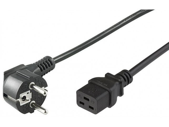 MicroConnect Power Cord CEE 7/7 - C19 0.5m  Angled Schuko - C19